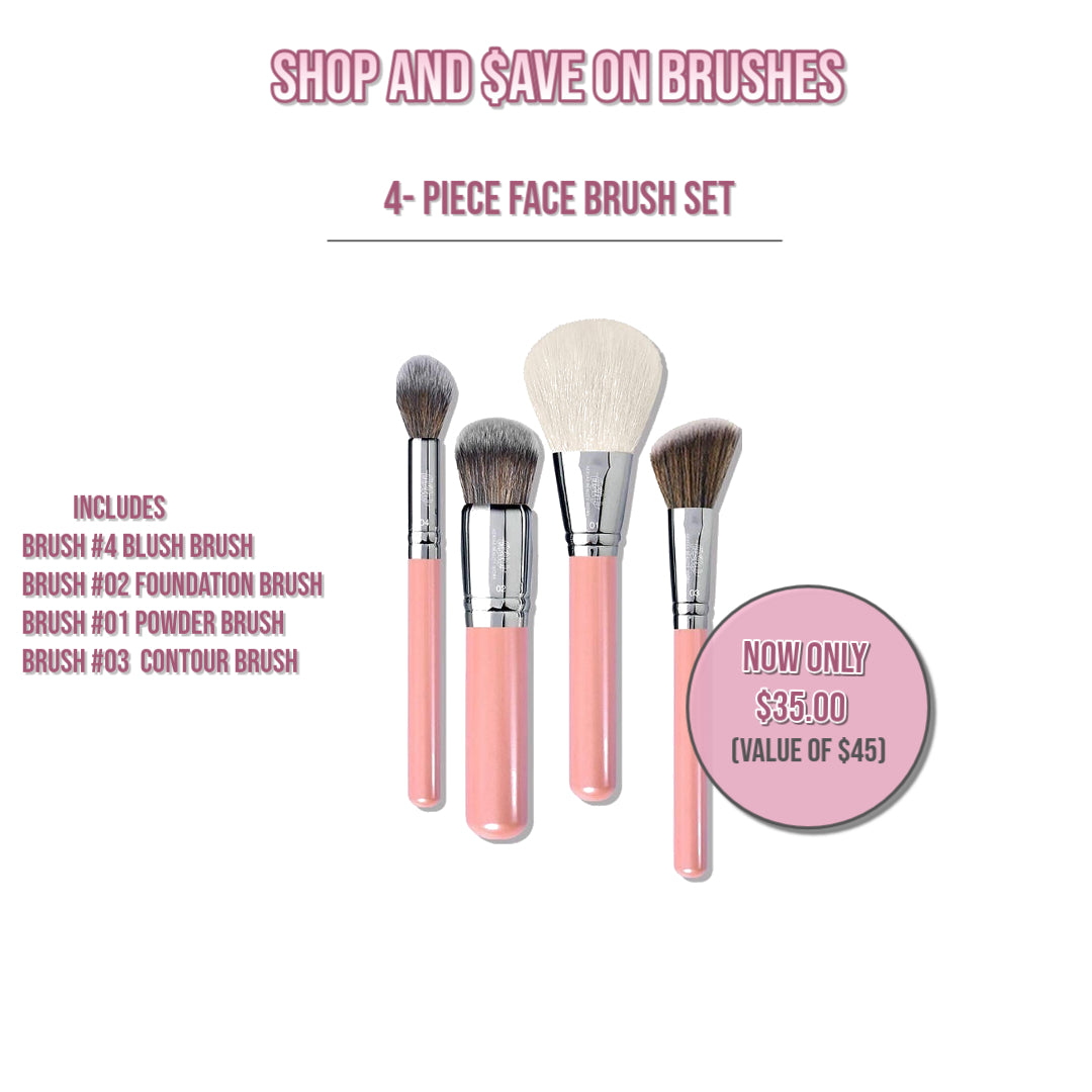 4- Piece Face Brush Set